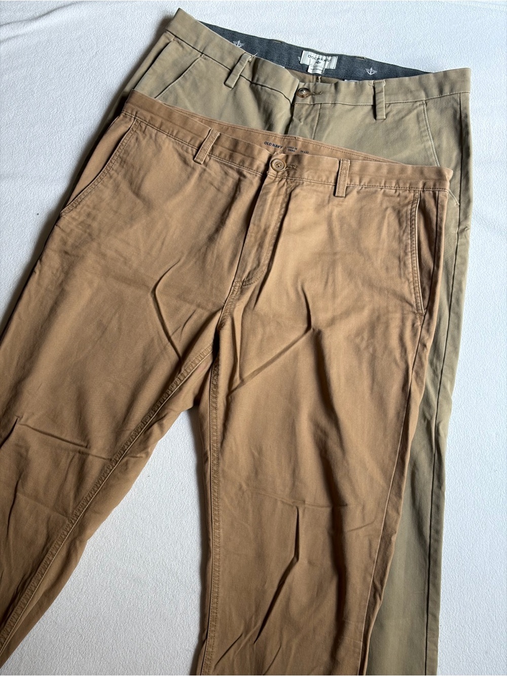 Dockers & Old Navy Men’s Khaki Chino Pants Bundle 36x32 Stretch Work Casual